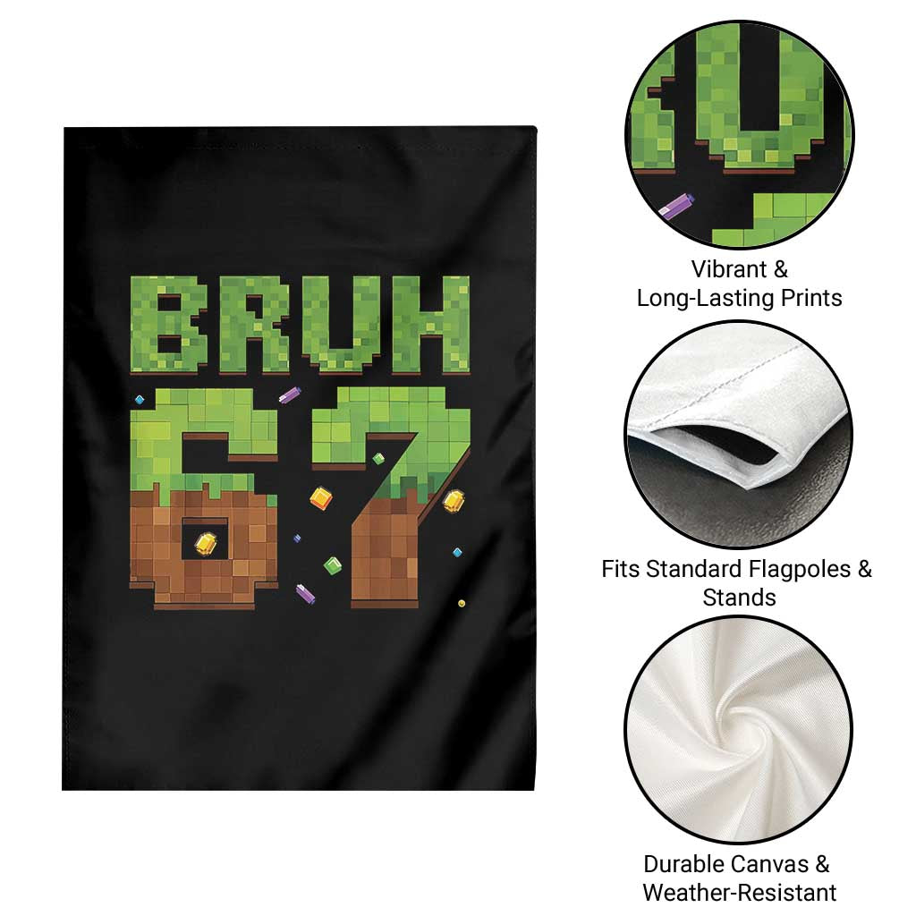 Funny Six Seven Garden Flag 67 Meme 6 7 Boy Game Pixel Number - Wonder Print Shop