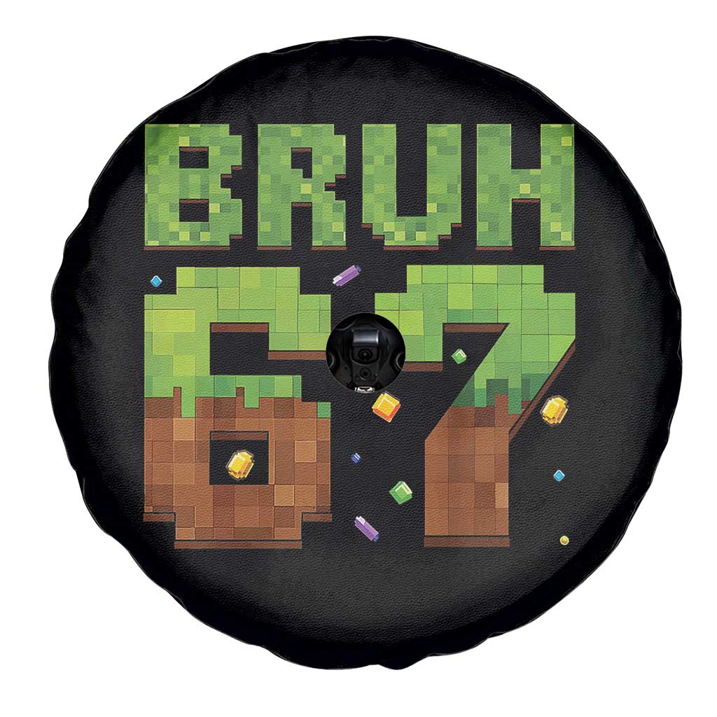 Funny Six Seven Spare Tire Cover 67 Meme 6 7 Boy Game Pixel Number - Wonder Print Shop
