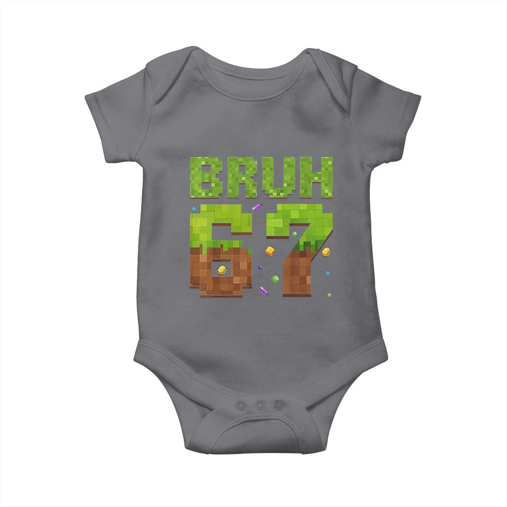 Funny Six Seven Baby Onesie 67 Meme 6 7 Boy Game Pixel Number - Wonder Print Shop