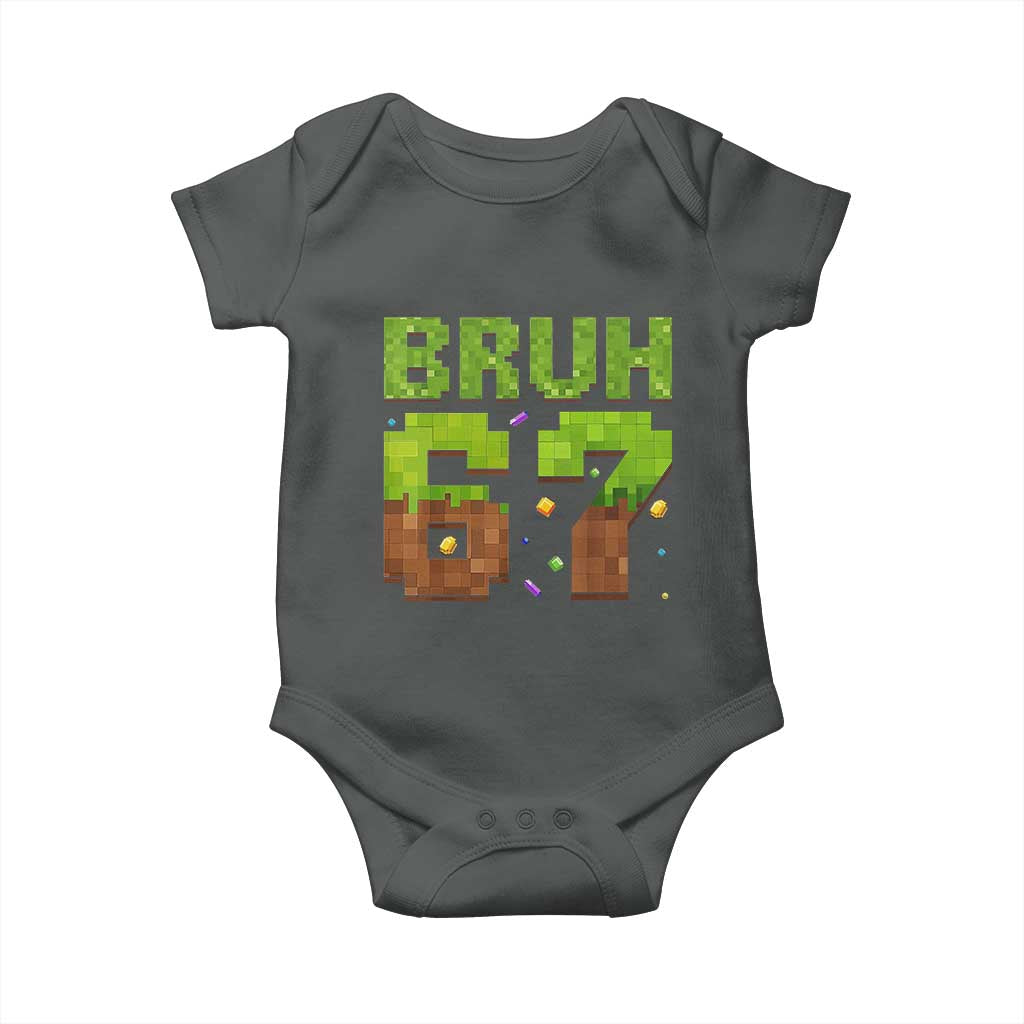 Funny Six Seven Baby Onesie 67 Meme 6 7 Boy Game Pixel Number - Wonder Print Shop