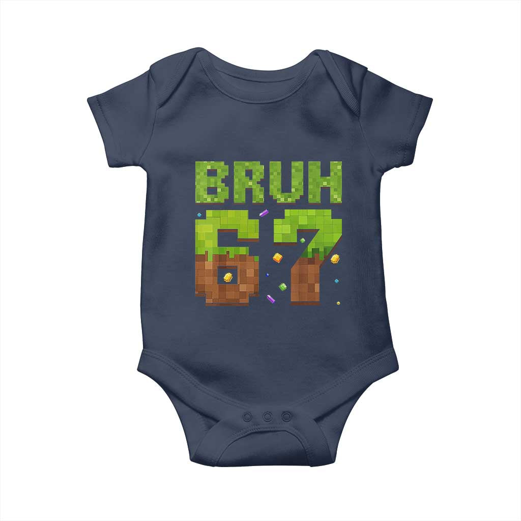 Funny Six Seven Baby Onesie 67 Meme 6 7 Boy Game Pixel Number - Wonder Print Shop