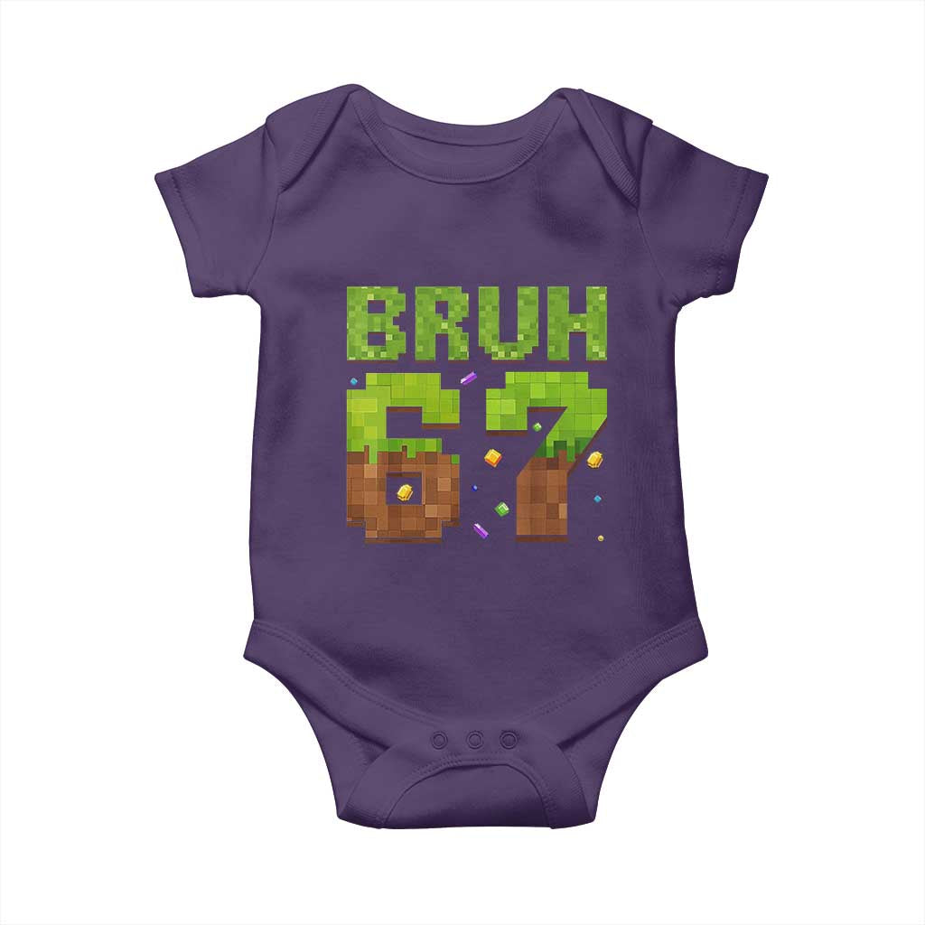 Funny Six Seven Baby Onesie 67 Meme 6 7 Boy Game Pixel Number - Wonder Print Shop