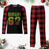Funny Six Seven Plaid Pajama Set 67 Meme 6 7 Boy Game Pixel Number - Wonder Print Shop
