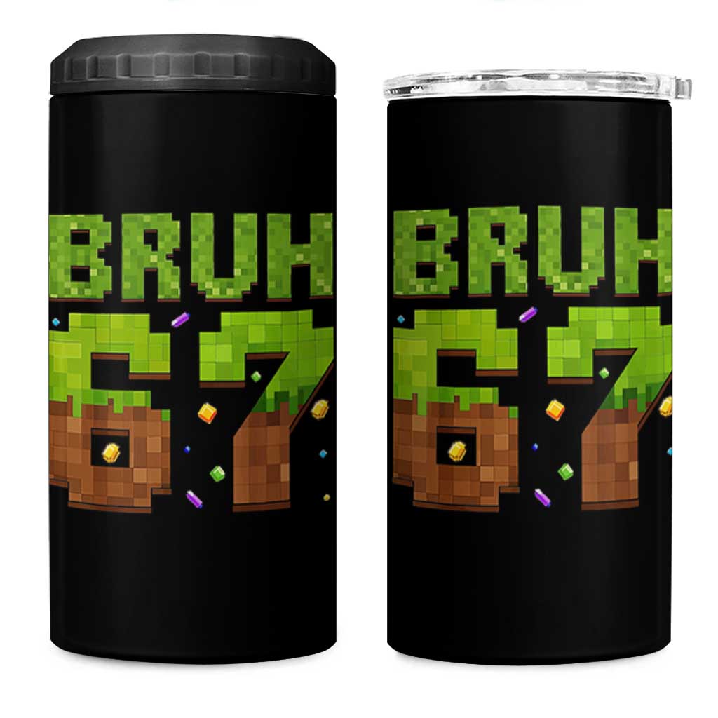 Funny Six Seven 4 in 1 Can Cooler Tumbler 67 Meme 6 7 Boy Game Pixel Number - Wonder Print Shop