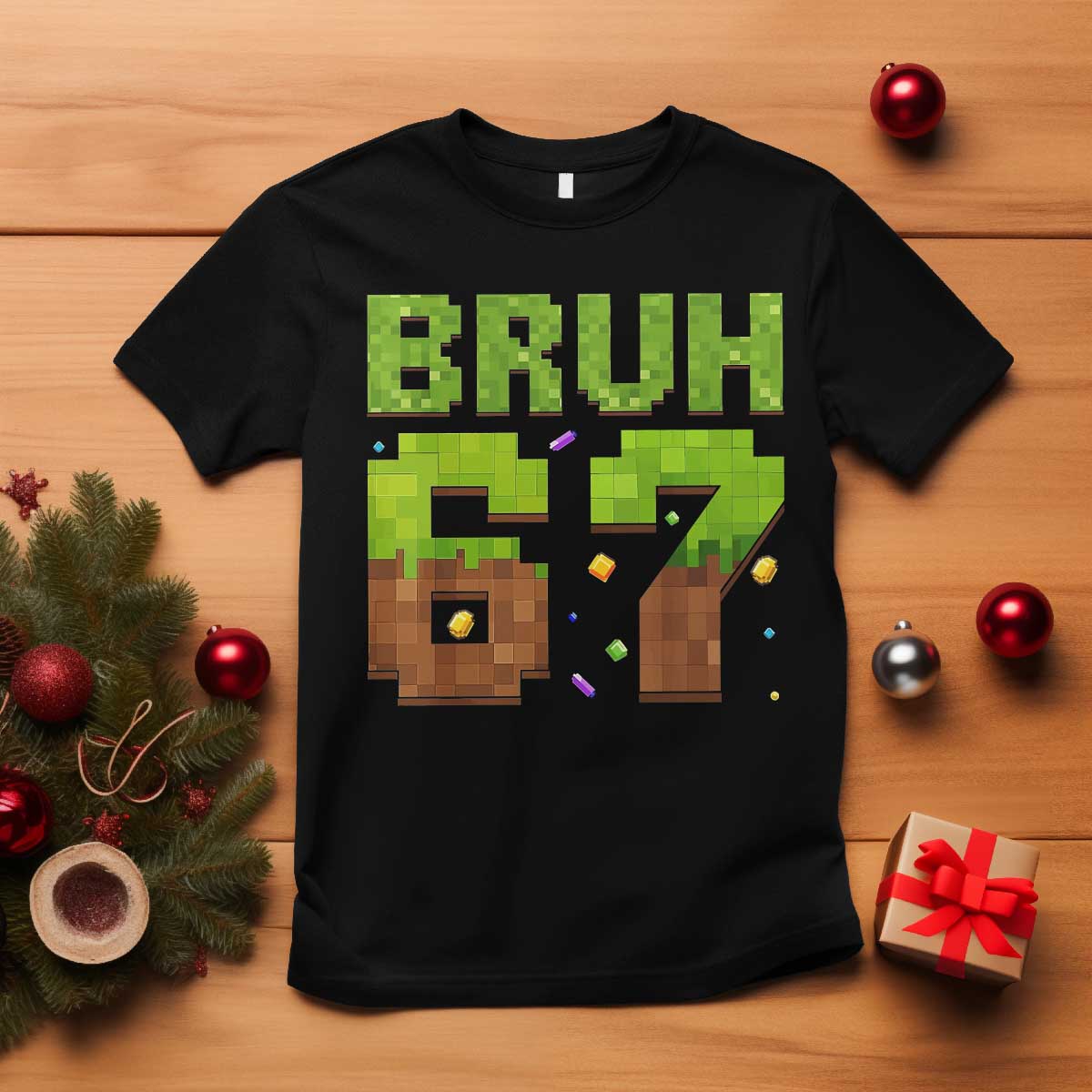 Funny Six Seven T Shirt 67 Meme 6 7 Boy Game Pixel Number - Wonder Print Shop