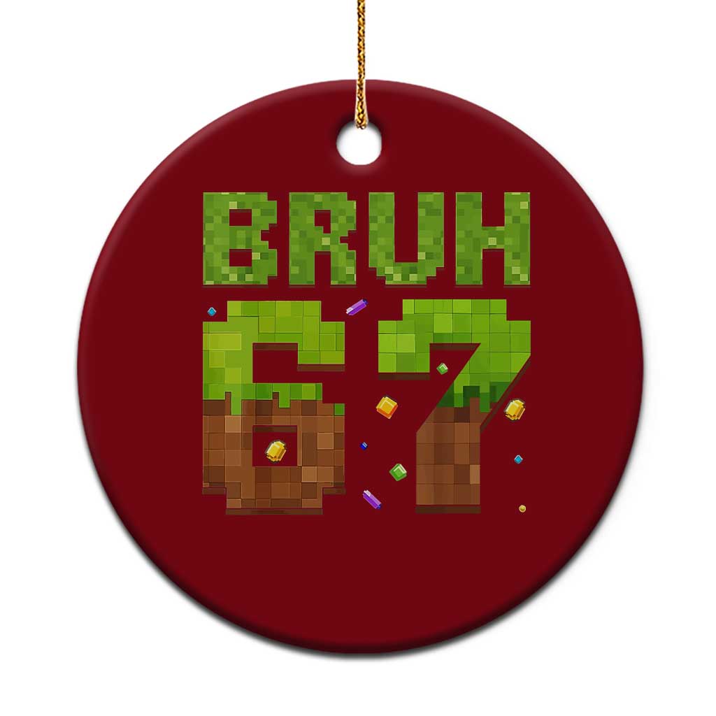 Funny Six Seven Ceramic Ornament 67 Meme 6 7 Boy Game Pixel Number - Wonder Print Shop