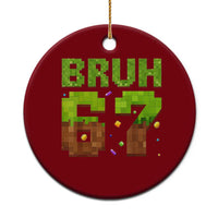 Funny Six Seven Ceramic Ornament 67 Meme 6 7 Boy Game Pixel Number - Wonder Print Shop