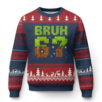 Funny Six Seven Ugly Christmas Sweater 67 Meme 6 7 Boy Game Pixel Number - Wonder Print Shop