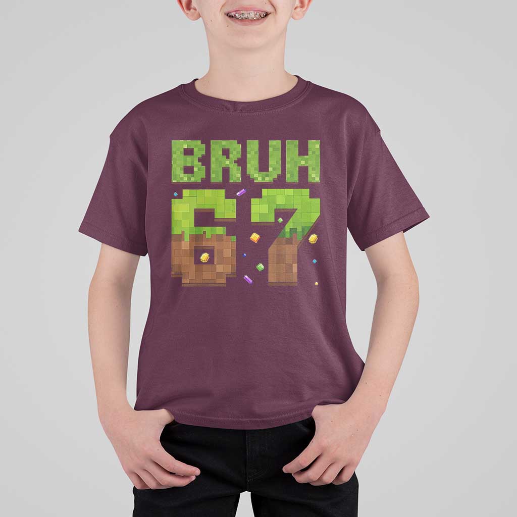 Funny Six Seven T Shirt For Kid 67 Meme 6 7 Boy Game Pixel Number - Wonder Print Shop
