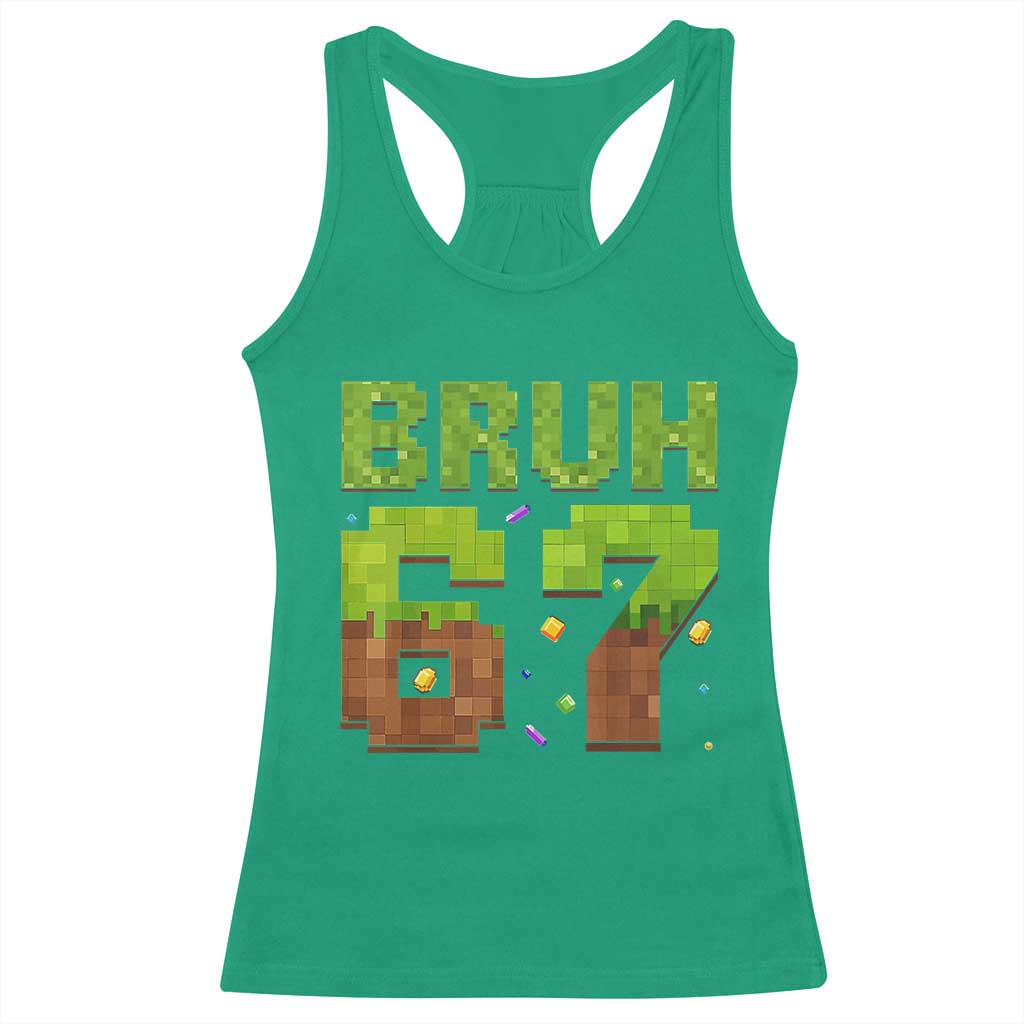 Funny Six Seven Racerback Tank Top 67 Meme 6 7 Boy Game Pixel Number - Wonder Print Shop