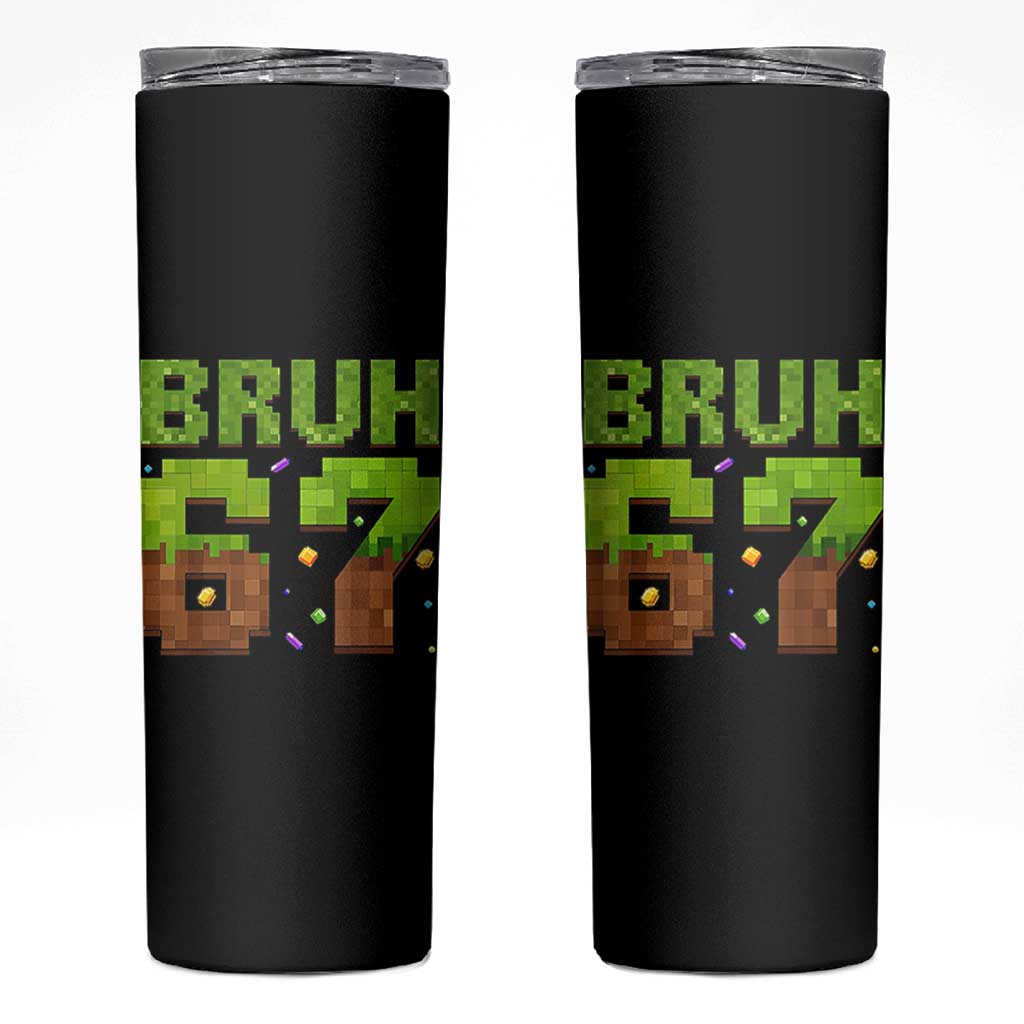 Funny Six Seven Skinny Tumbler 67 Meme 6 7 Boy Game Pixel Number - Wonder Print Shop