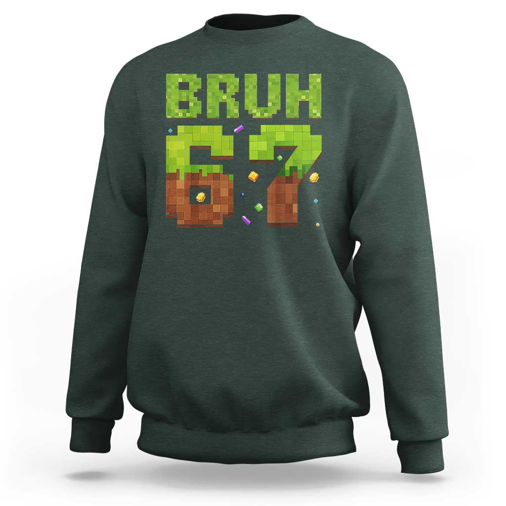 Funny Six Seven Sweatshirt 67 Meme 6 7 Boy Game Pixel Number - Wonder Print Shop