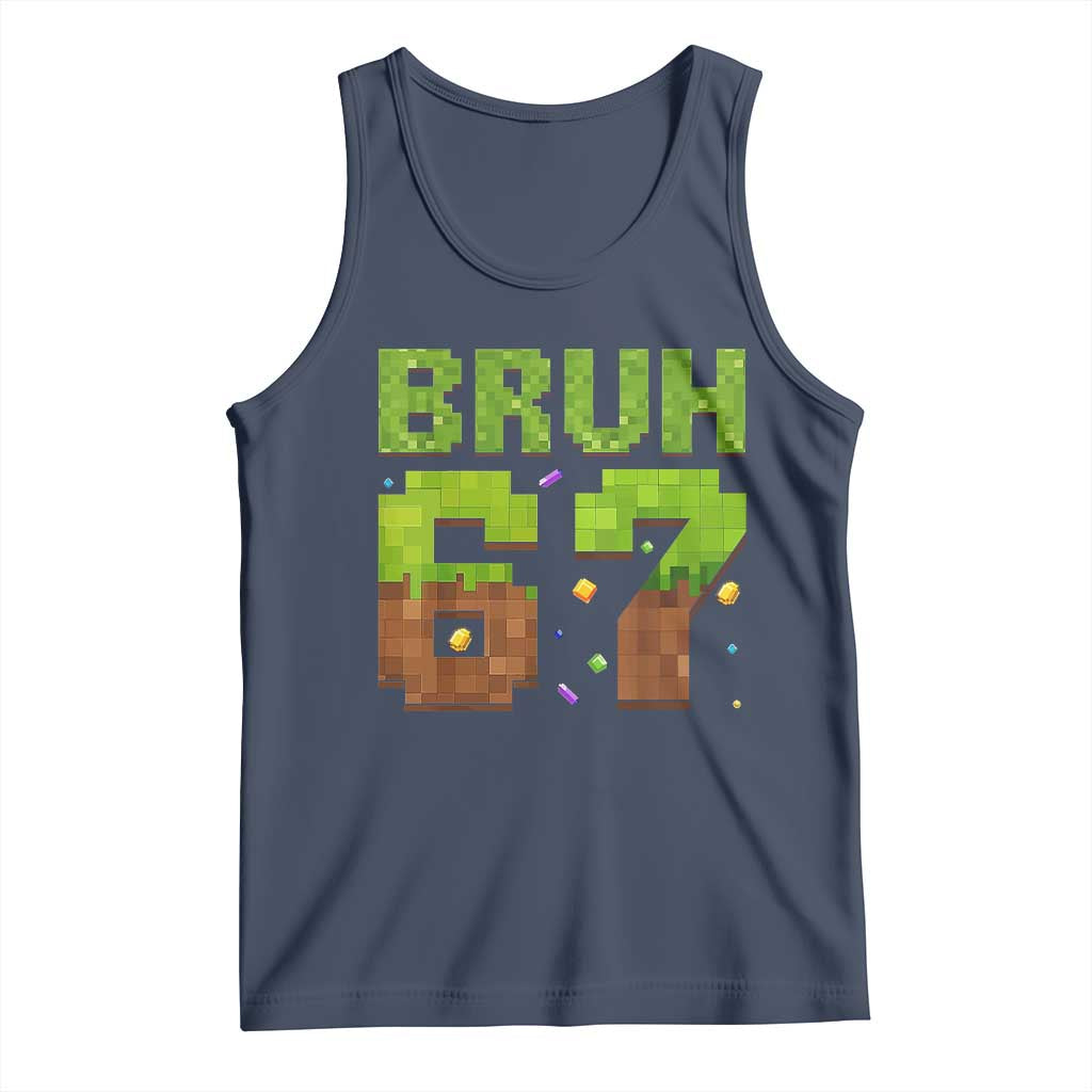 Funny Six Seven Tank Top 67 Meme 6 7 Boy Game Pixel Number - Wonder Print Shop