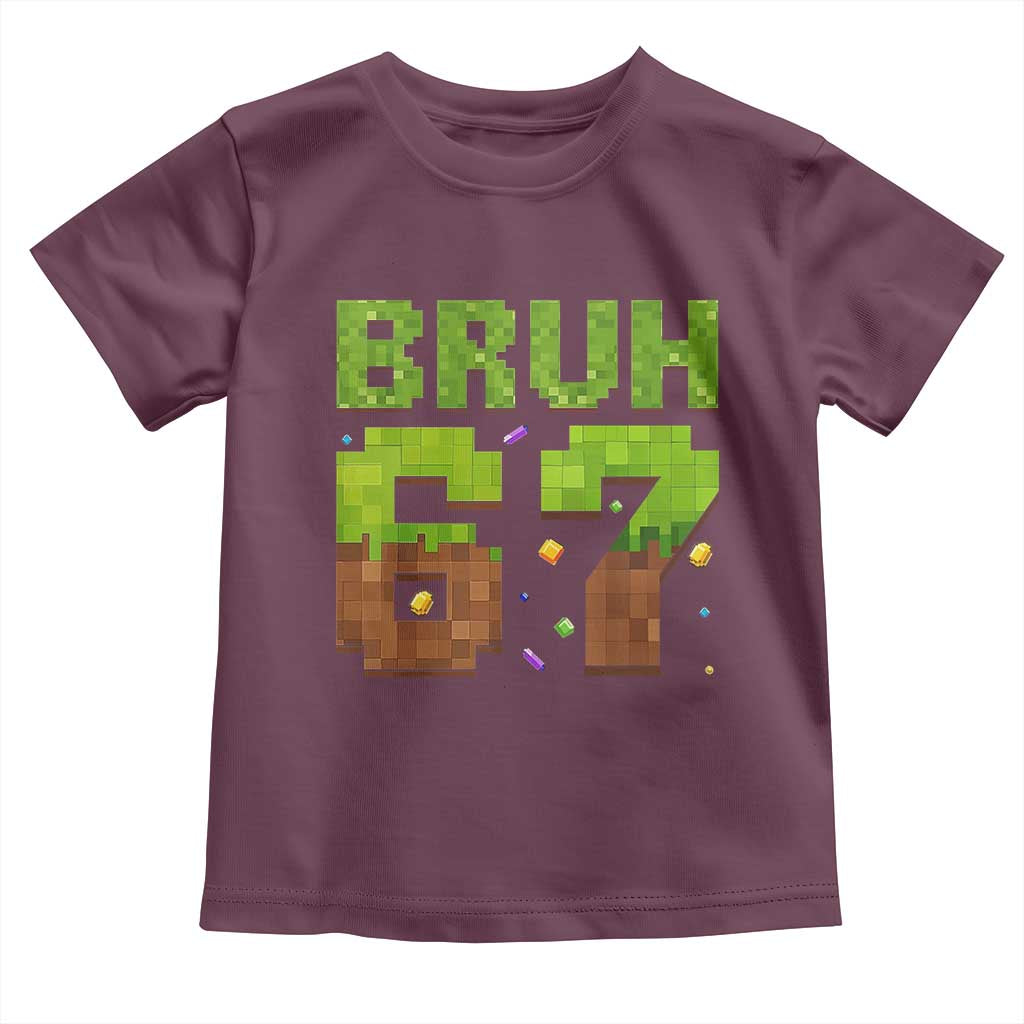 Funny Six Seven Toddler T Shirt 67 Meme 6 7 Boy Game Pixel Number - Wonder Print Shop