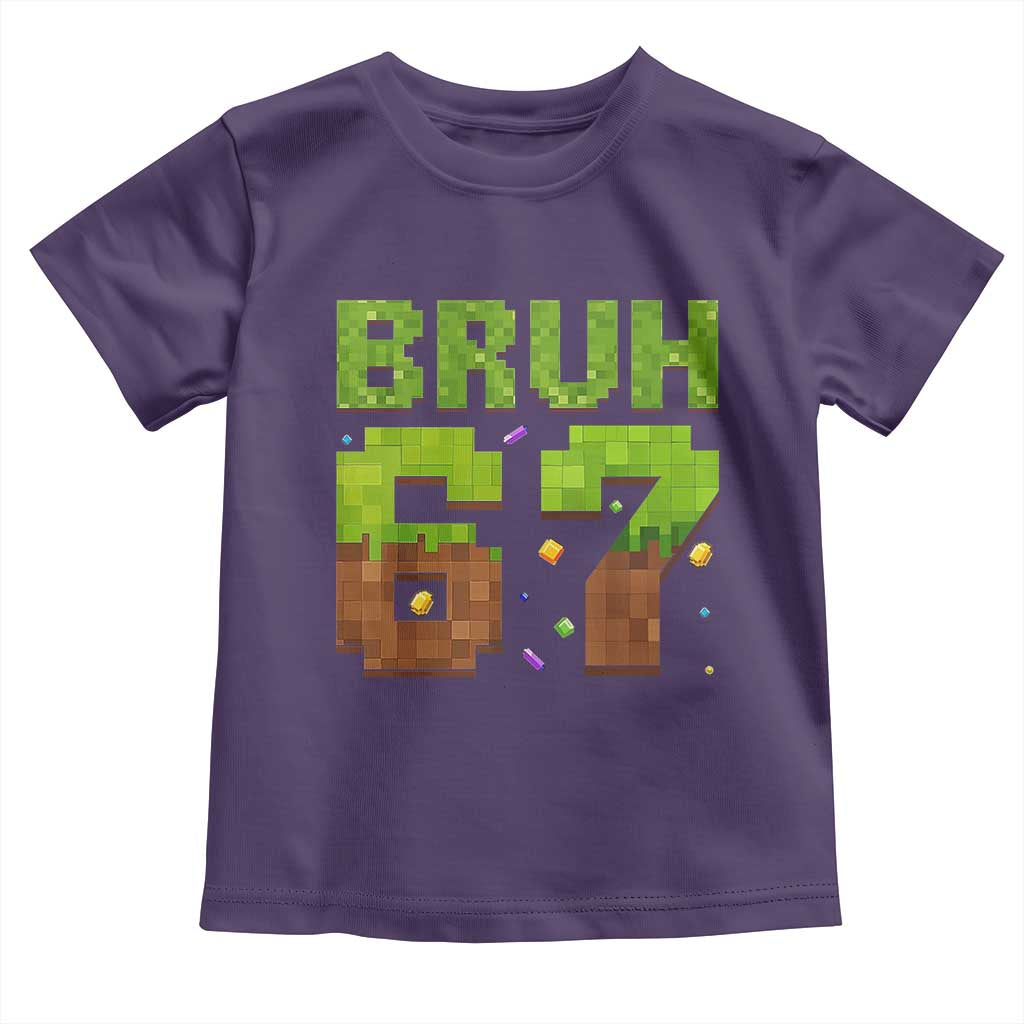 Funny Six Seven Toddler T Shirt 67 Meme 6 7 Boy Game Pixel Number - Wonder Print Shop