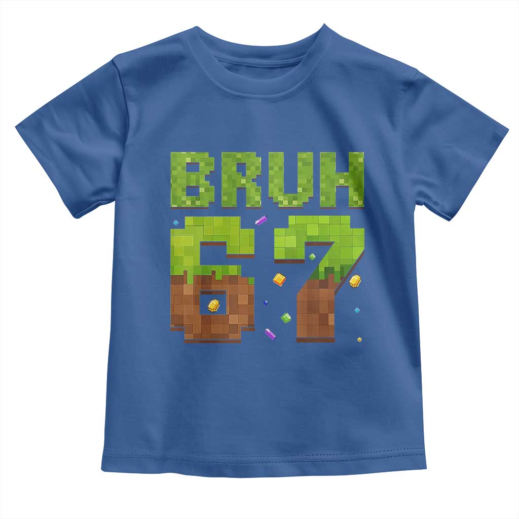 Funny Six Seven Toddler T Shirt 67 Meme 6 7 Boy Game Pixel Number - Wonder Print Shop