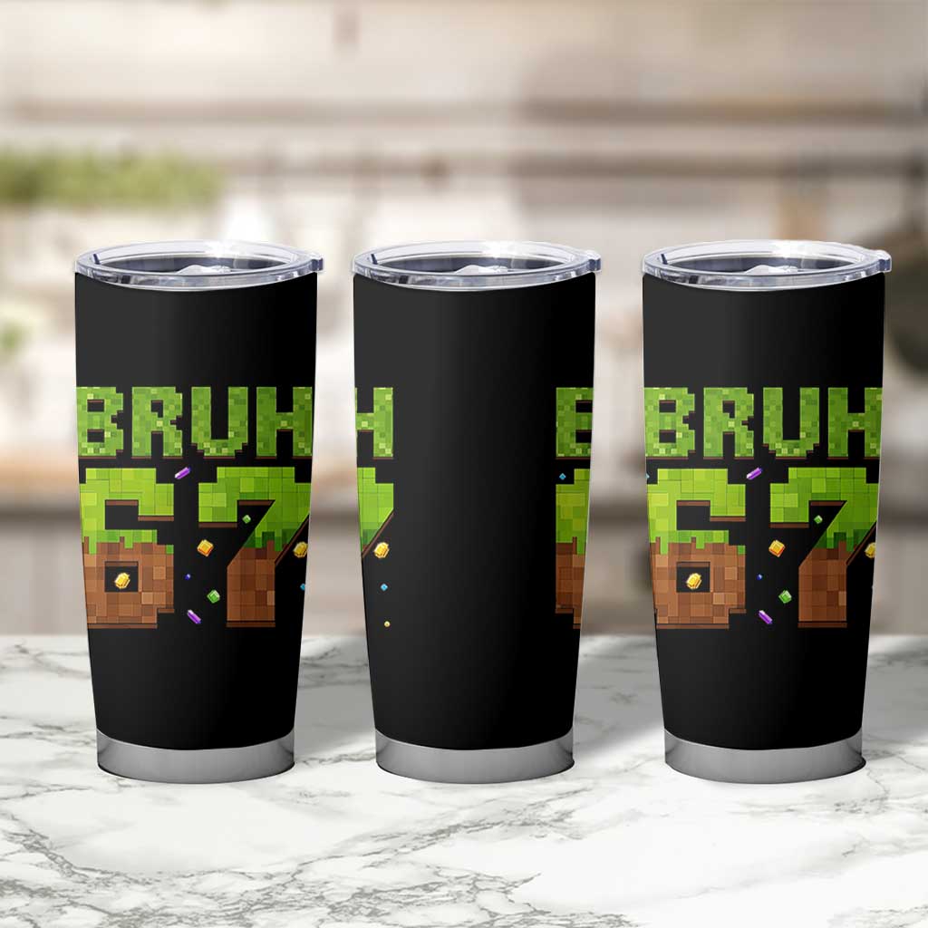 Funny Six Seven Tumbler Cup 67 Meme 6 7 Boy Game Pixel Number - Wonder Print Shop