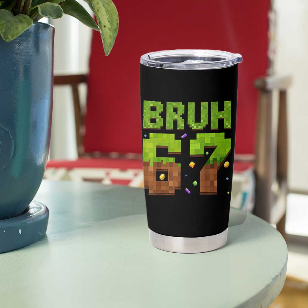 Funny Six Seven Tumbler Cup 67 Meme 6 7 Boy Game Pixel Number - Wonder Print Shop