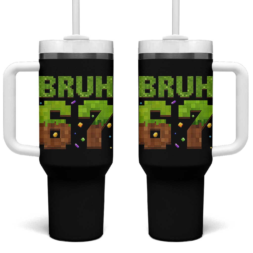 Funny Six Seven Tumbler With Handle 67 Meme 6 7 Boy Game Pixel Number - Wonder Print Shop