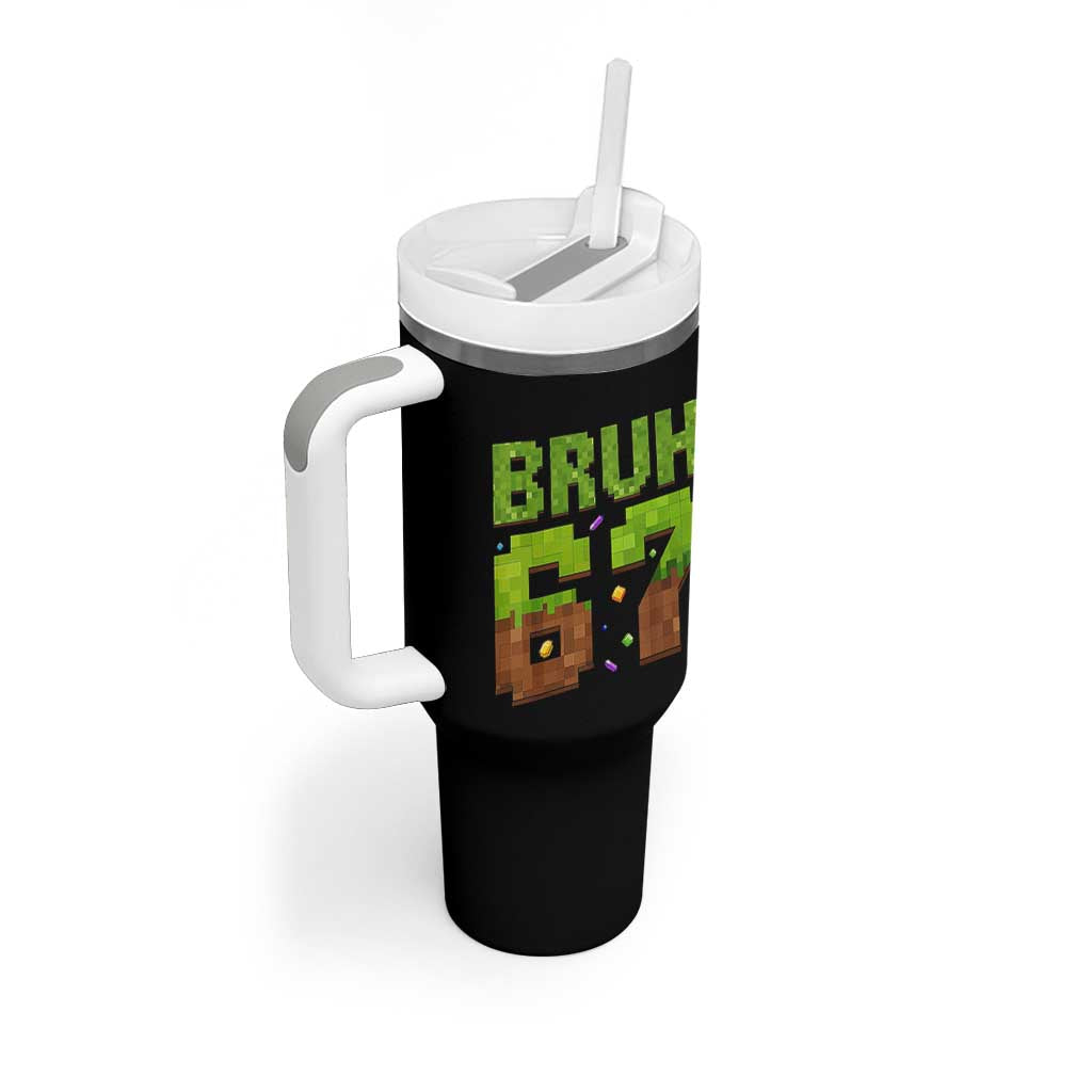 Funny Six Seven Tumbler With Handle 67 Meme 6 7 Boy Game Pixel Number - Wonder Print Shop