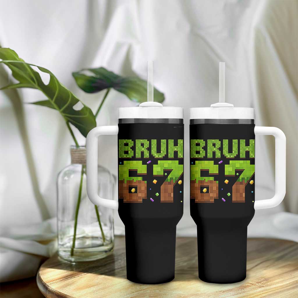 Funny Six Seven Tumbler With Handle 67 Meme 6 7 Boy Game Pixel Number - Wonder Print Shop