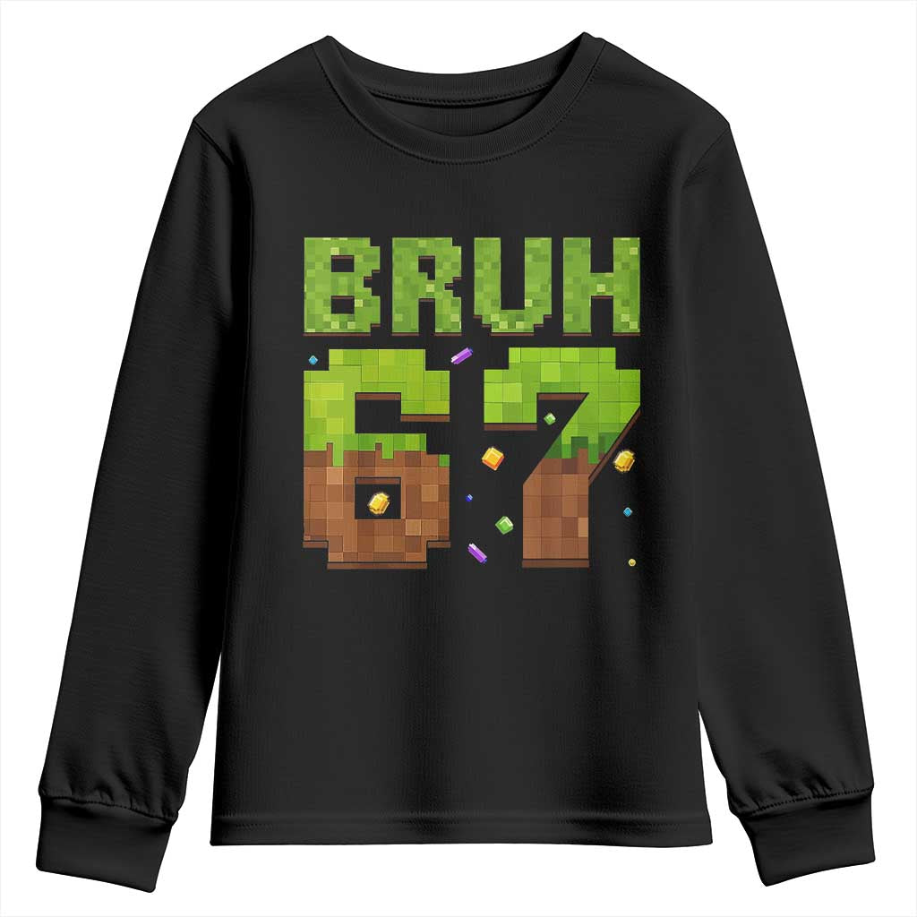 Funny Six Seven Youth Sweatshirt 67 Meme 6 7 Boy Game Pixel Number - Wonder Print Shop