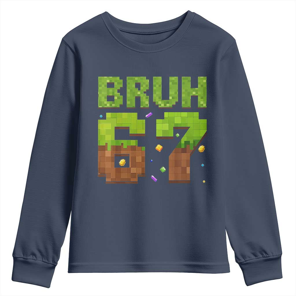 Funny Six Seven Youth Sweatshirt 67 Meme 6 7 Boy Game Pixel Number - Wonder Print Shop