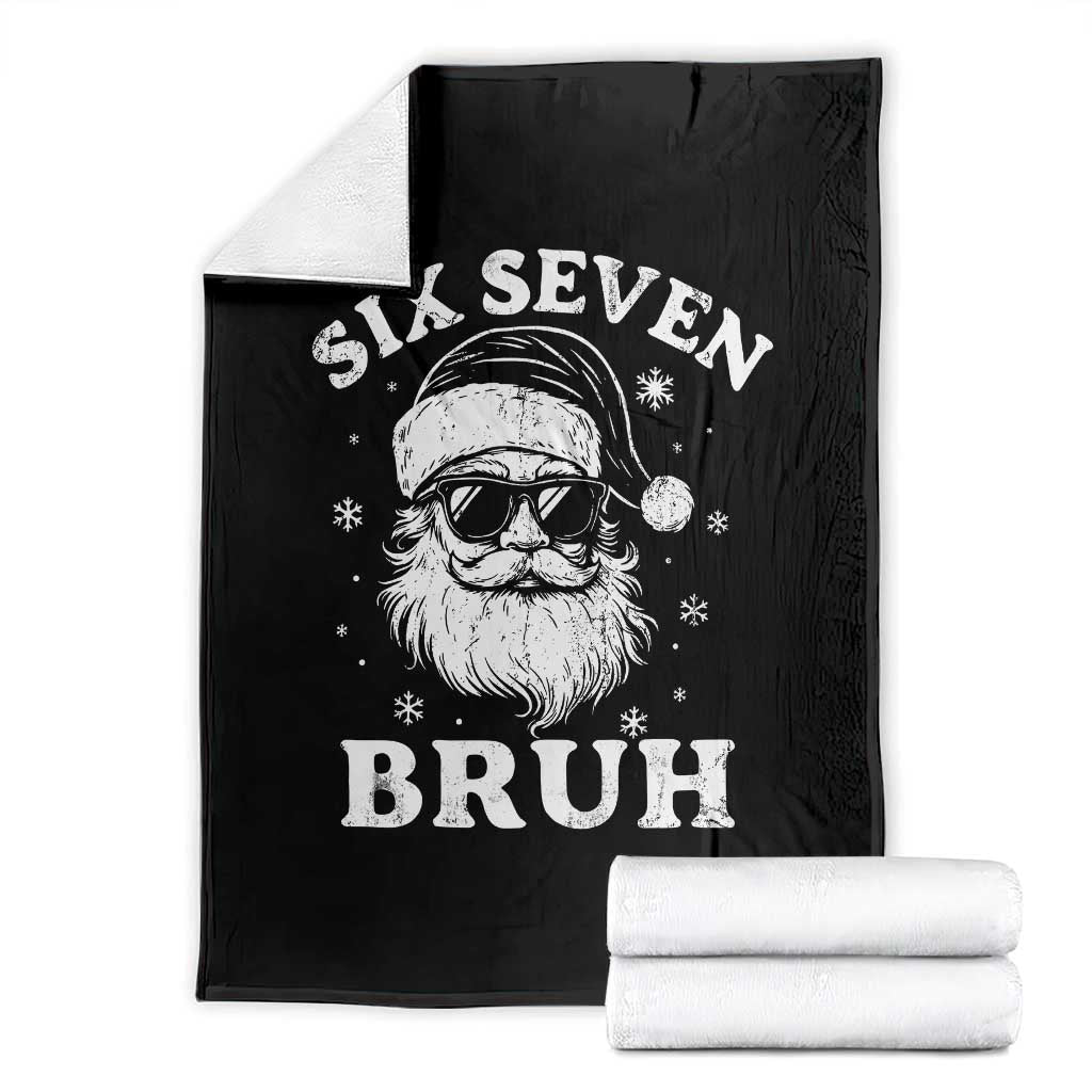 67 Christmas Six Seven Bruh Throw Blanket Funny Santa 6 7 Meme - Wonder Print Shop