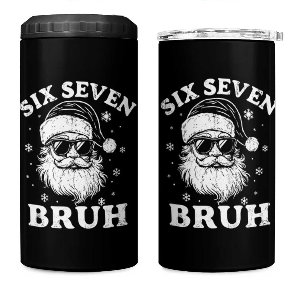 67 Christmas Six Seven Bruh 4 in 1 Can Cooler Tumbler Funny Santa 6 7 Meme - Wonder Print Shop