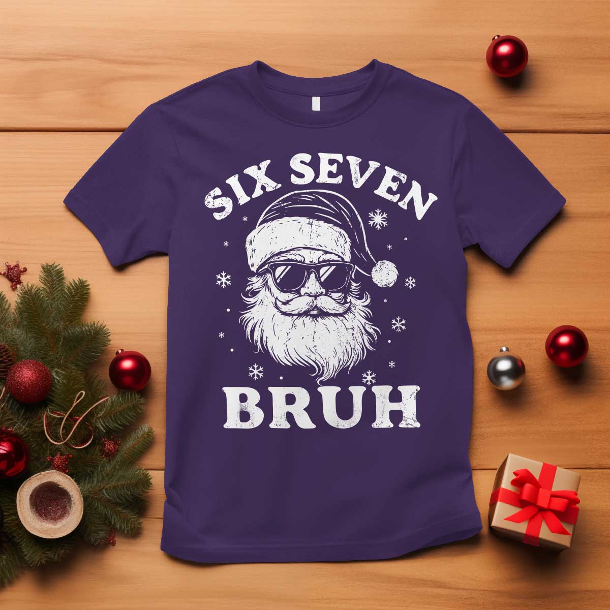 67 Christmas Six Seven Bruh T Shirt Funny Santa 6 7 Meme - Wonder Print Shop