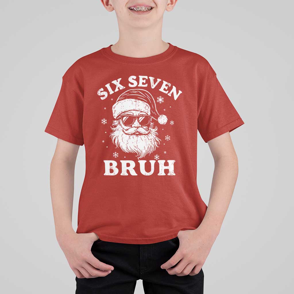 67 Christmas Six Seven Bruh T Shirt For Kid Funny Santa 6 7 Meme - Wonder Print Shop