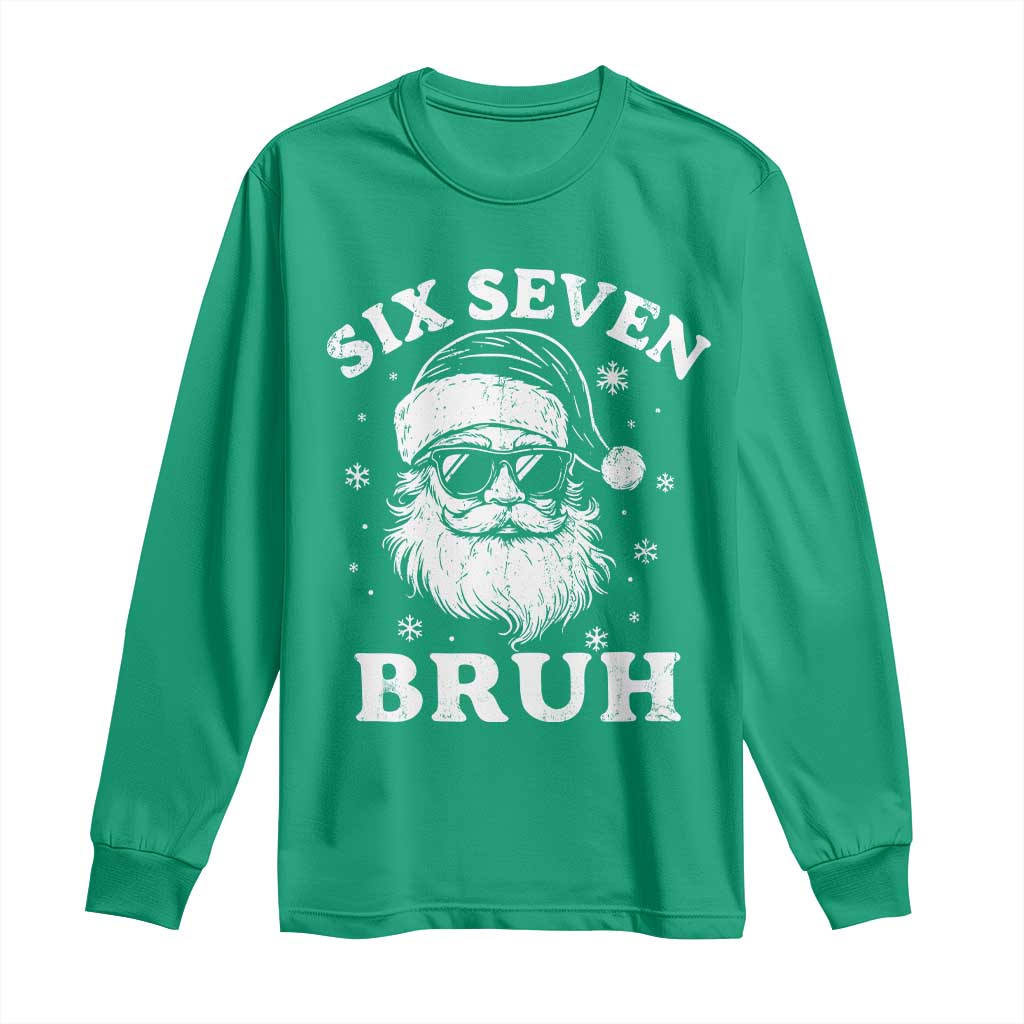 67 Christmas Six Seven Bruh Long Sleeve Shirt Funny Santa 6 7 Meme - Wonder Print Shop