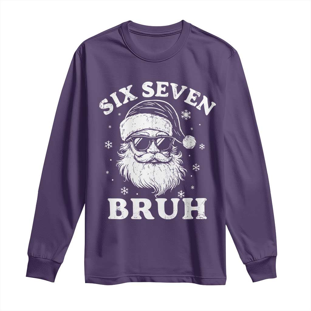 67 Christmas Six Seven Bruh Long Sleeve Shirt Funny Santa 6 7 Meme - Wonder Print Shop