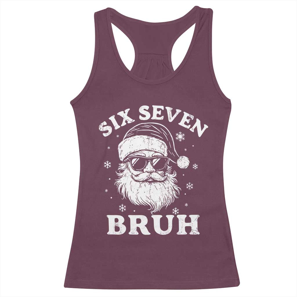 67 Christmas Six Seven Bruh Racerback Tank Top Funny Santa 6 7 Meme - Wonder Print Shop