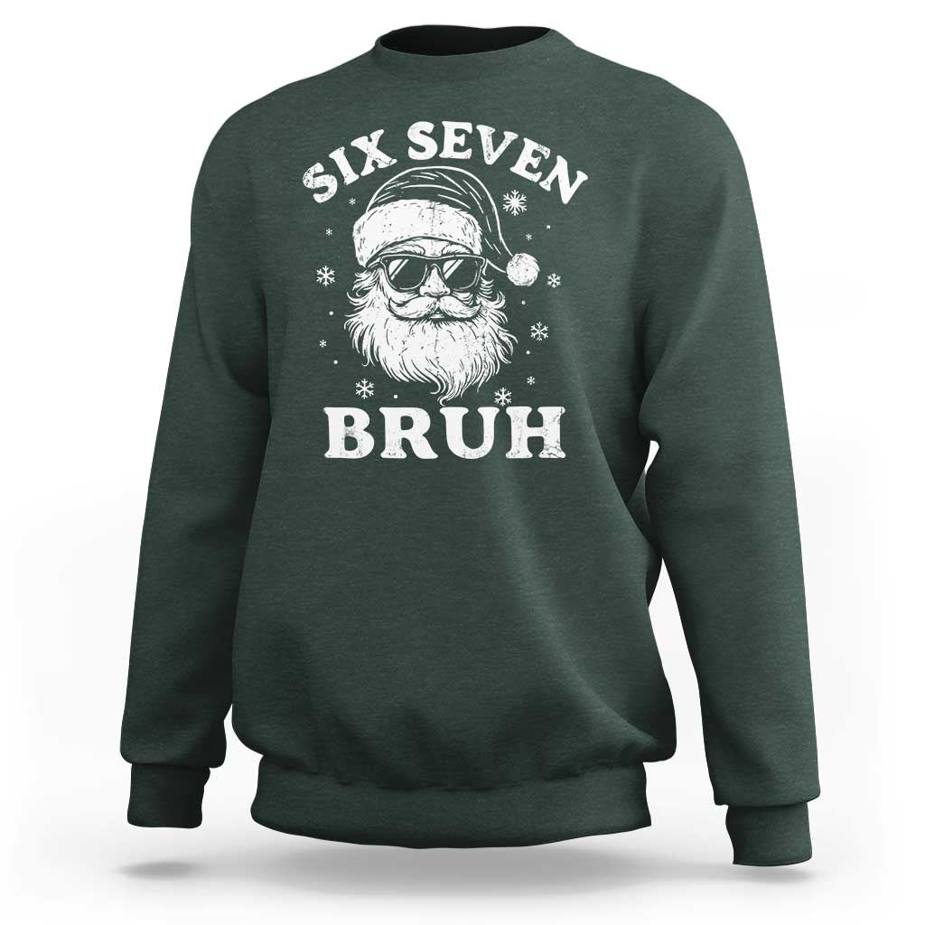 67 Christmas Six Seven Bruh Sweatshirt Funny Santa 6 7 Meme - Wonder Print Shop