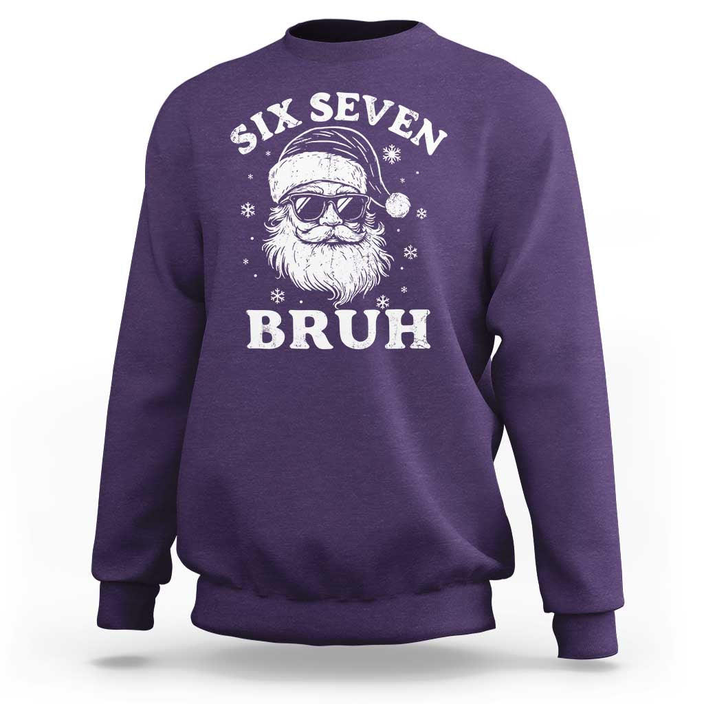67 Christmas Six Seven Bruh Sweatshirt Funny Santa 6 7 Meme - Wonder Print Shop