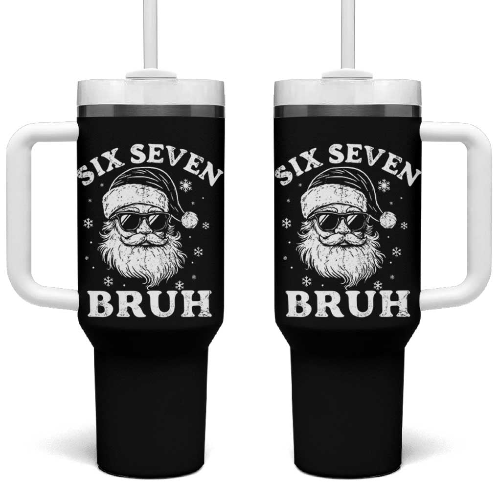67 Christmas Six Seven Bruh Tumbler With Handle Funny Santa 6 7 Meme - Wonder Print Shop