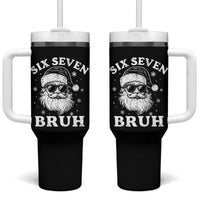67 Christmas Six Seven Bruh Tumbler With Handle Funny Santa 6 7 Meme - Wonder Print Shop