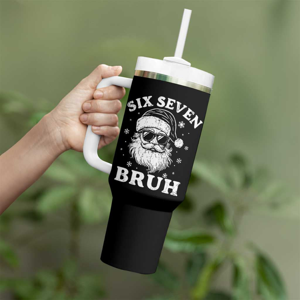 67 Christmas Six Seven Bruh Tumbler With Handle Funny Santa 6 7 Meme - Wonder Print Shop