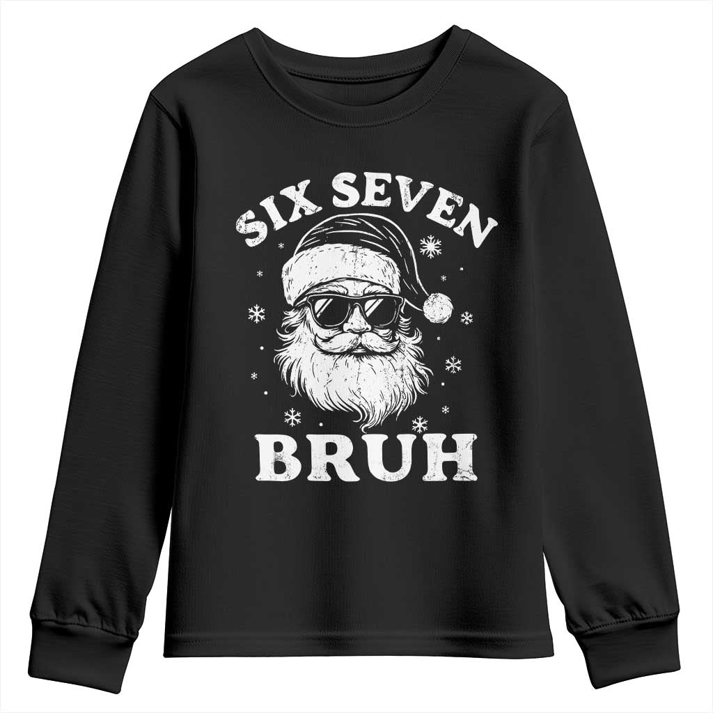 67 Christmas Six Seven Bruh Youth Sweatshirt Funny Santa 6 7 Meme - Wonder Print Shop