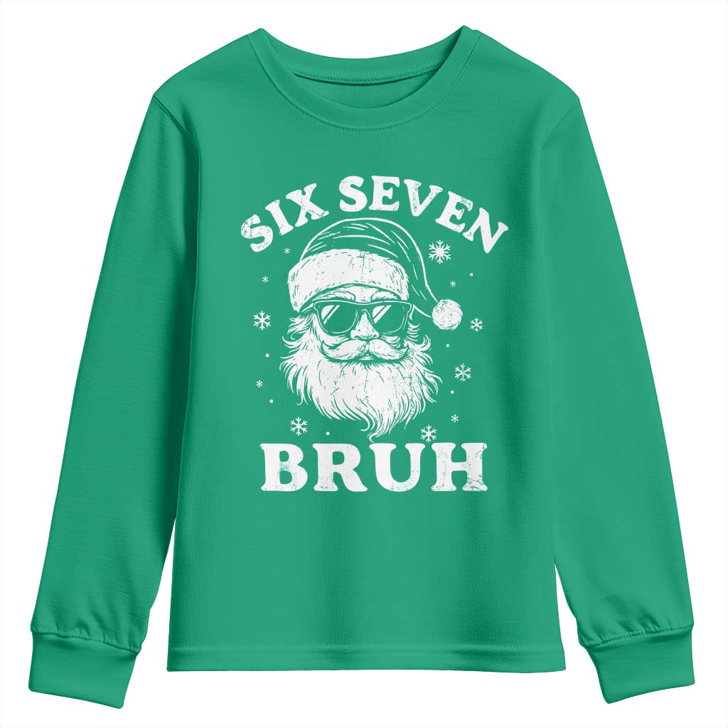 67 Christmas Six Seven Bruh Youth Sweatshirt Funny Santa 6 7 Meme - Wonder Print Shop