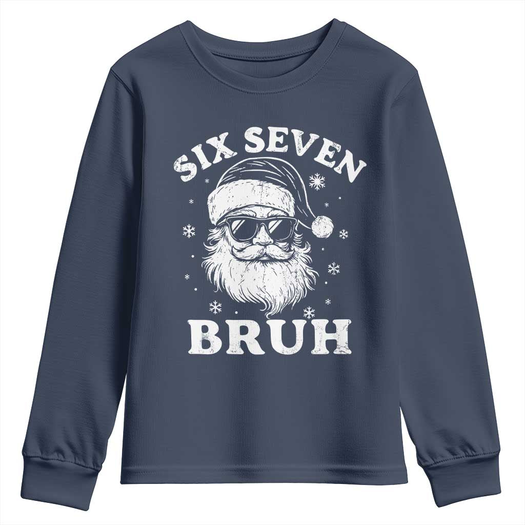 67 Christmas Six Seven Bruh Youth Sweatshirt Funny Santa 6 7 Meme - Wonder Print Shop