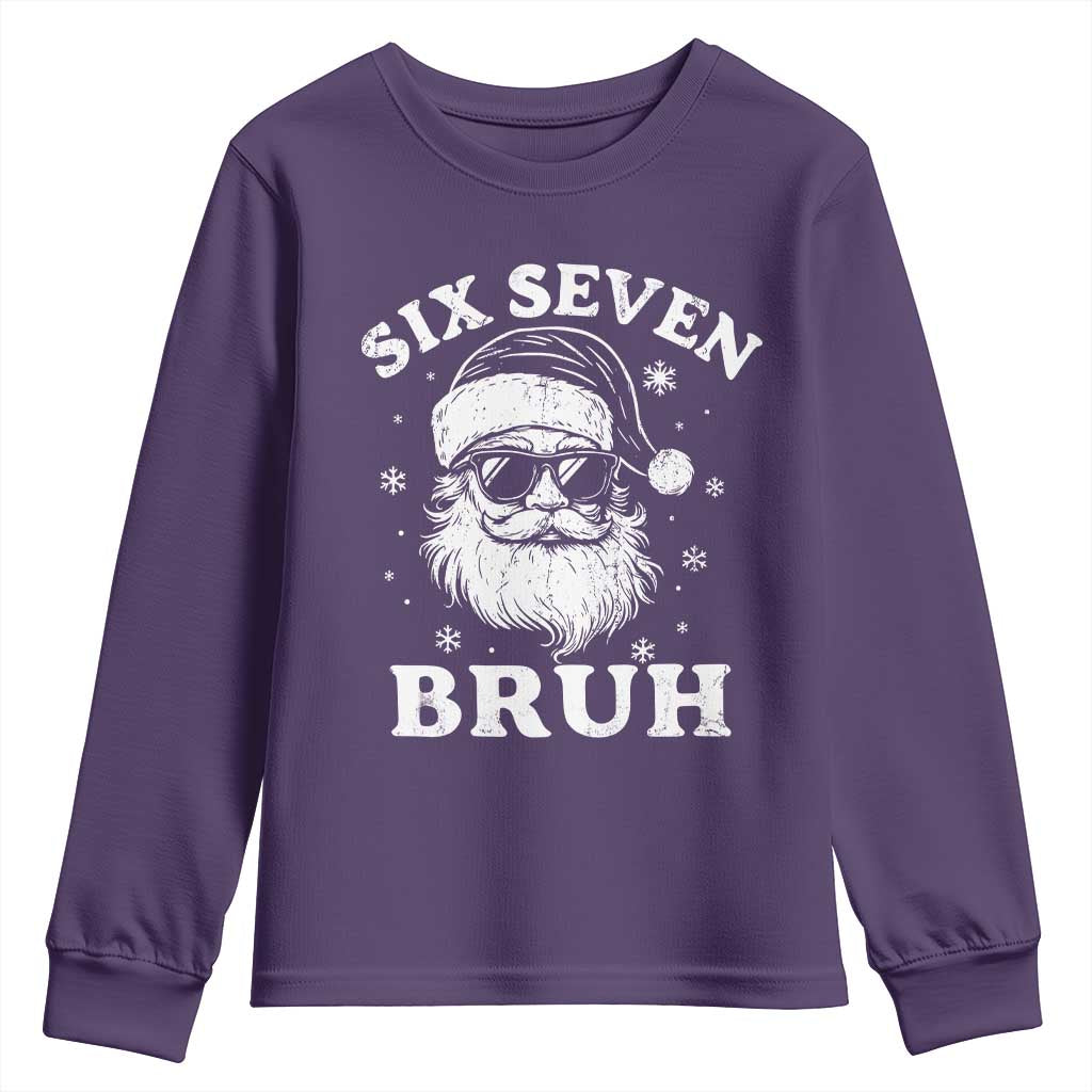 67 Christmas Six Seven Bruh Youth Sweatshirt Funny Santa 6 7 Meme - Wonder Print Shop