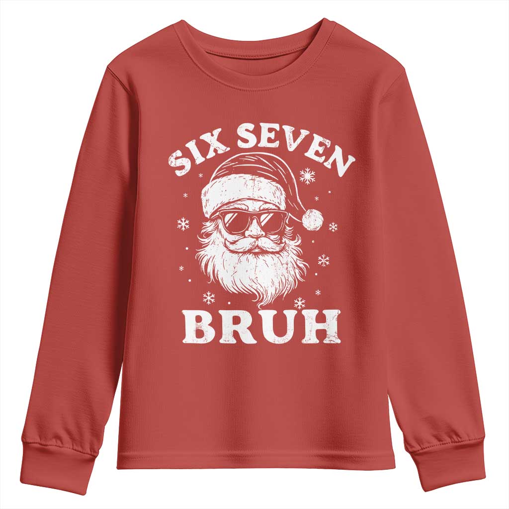 67 Christmas Six Seven Bruh Youth Sweatshirt Funny Santa 6 7 Meme - Wonder Print Shop