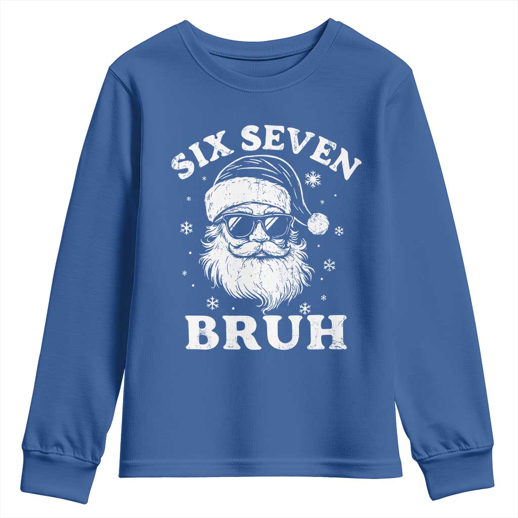 67 Christmas Six Seven Bruh Youth Sweatshirt Funny Santa 6 7 Meme - Wonder Print Shop