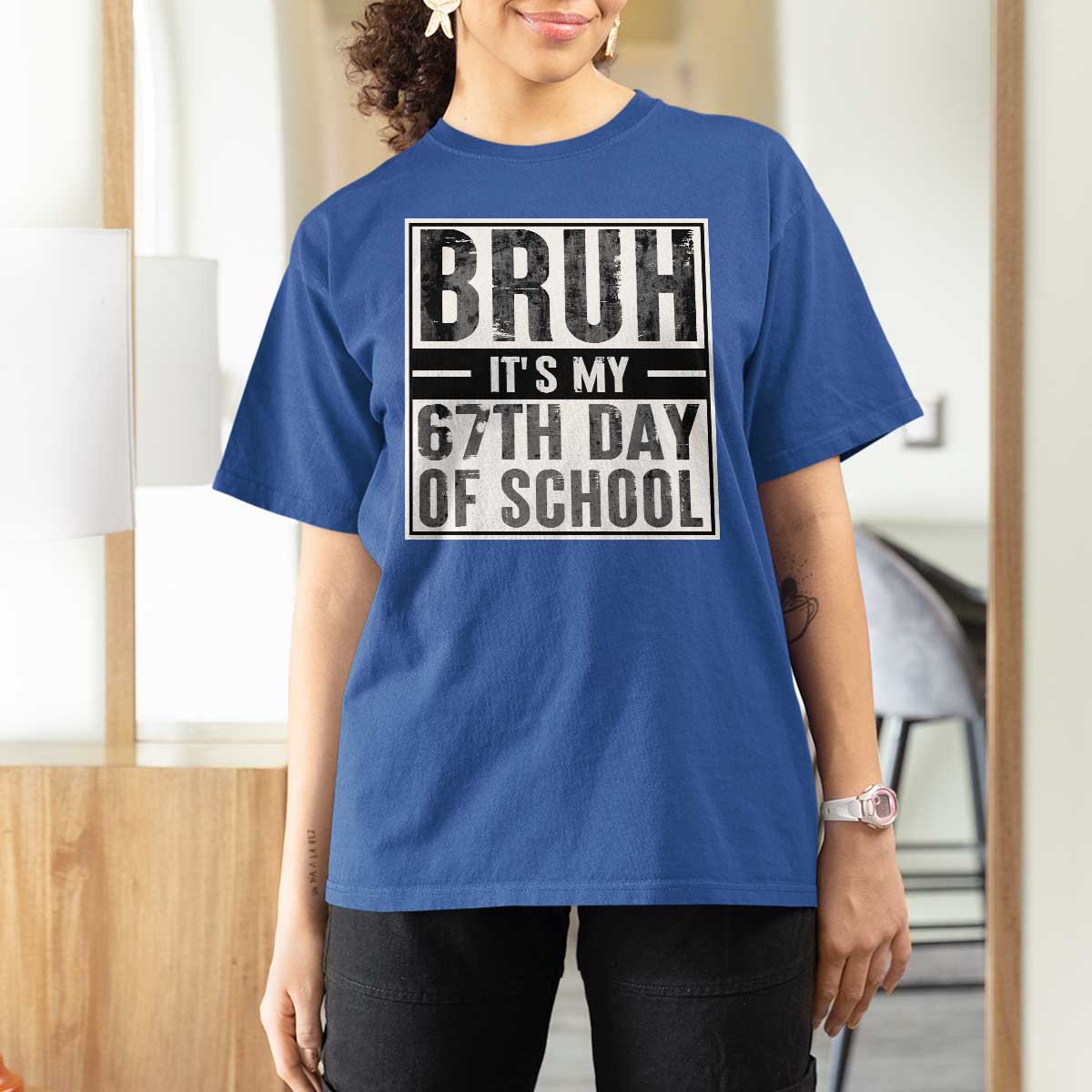 Bruh It's My 67th Day Of School T Shirt For Women Funny Six Seven Meme Boys 67 Days - Wonder Print Shop