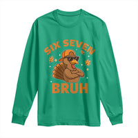 67 Funny Thanksgiving Long Sleeve Shirt Six Seven Bruh 6 7 Turkey Meme - Wonder Print Shop
