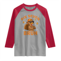 67 Funny Thanksgiving Raglan Shirt Six Seven Bruh 6 7 Turkey Meme - Wonder Print Shop