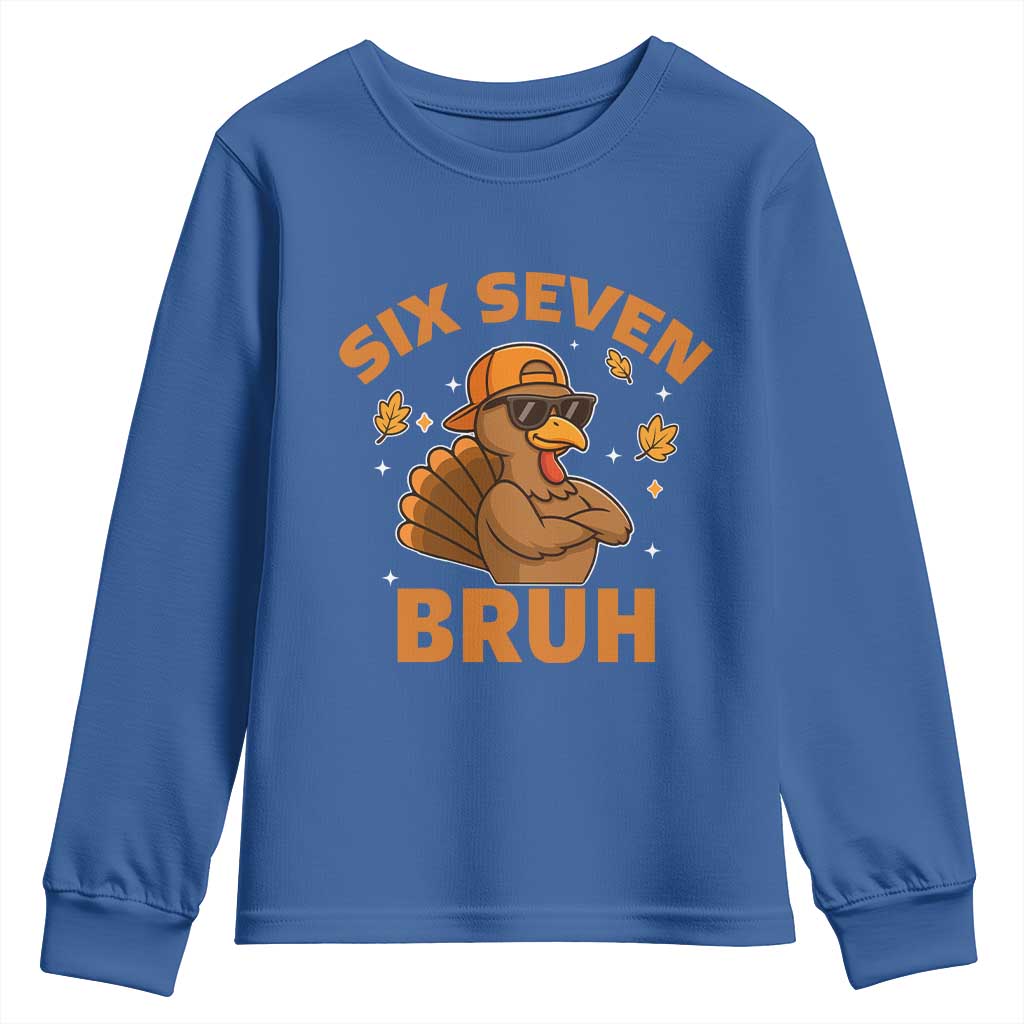 67 Funny Thanksgiving Youth Sweatshirt Six Seven Bruh 6 7 Turkey Meme - Wonder Print Shop