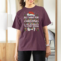 Funny Teacher Christmas 67 T Shirt For Women Students Stop Saying 6-7 Six Seven - Wonder Print Shop